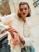 Liv fleece jacket super soft made of organic cotton écru