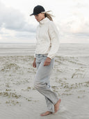 Half-Zip FRIDA – Fleecepulli aus Bio-Baumwolle in Ecru