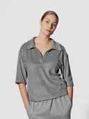 MIA Shirt aus Viskose-Frottee in Grau