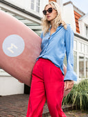 FENJA Hose – Wide Leg-Pant in leuchtendem Cherry Red