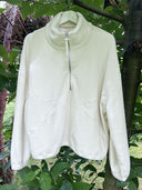 Frida half-zip fleece made from organic cotton écru