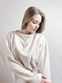 Frida half-zip fleece made from organic cotton écru