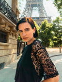 LACEY 2 T-Shirt loose fit – mit Spitze in schwarz