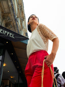 LACEY 2 T-Shirt loose fit - mit Spitze in Ecru