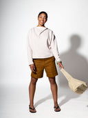 Frida half-zip fleece made from organic cotton écru