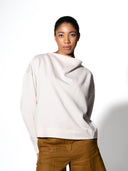 Frida half-zip fleece made from organic cotton écru