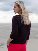 Zero Waste Shirt V-Neck flowing burgundy