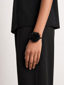 Florales Armband Blume in Schwarz