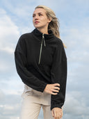 Fleece-Half Zip Frida aus Bio-Baumwolle black