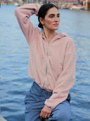 EMBER Fleece-Jacke aus Bio-Baumwolle in Dusty Pink