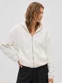 EMBER Fleece-Jacke aus Bio-Baumwolle in Off-White