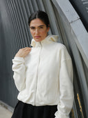EMBER Fleece-Jacke aus Bio-Baumwolle in Off-White