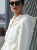 EMBER Fleece-Jacke aus Bio-Baumwolle in Off-White