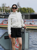 EMBER Fleece-Jacke aus Bio-Baumwolle in Off-White