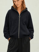 EMBER Fleece-Jacke aus Bio-Baumwolle in schwarz