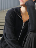 EMBER Fleece-Jacke aus Bio-Baumwolle in schwarz