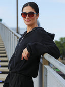 EMBER Fleece-Jacke aus Bio-Baumwolle in schwarz