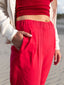 Hose Fenja wide leg aus Tencel cherry red