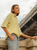 MIA Shirt aus weichem Bio-Frottee in soft yellow