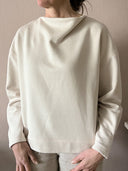 Frida half-zip fleece made from organic cotton écru