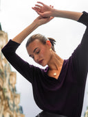 Zero Waste V-Neck Shirt – aus  weichem Modal in Burgundy