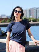 Smilla T-Shirt aus weicher Pima-Baumwolle in deep blue