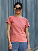 TARA T-Shirt mit recycelter Baumwolle in burnt red