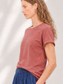 TARA T-Shirt mit recycelter Baumwolle in burnt red