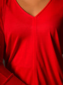 V-Neck Shirt Anouk aus Lyocell fließend red