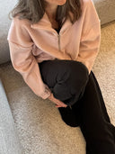 Half-Zip FRIDA – Fleecepulli aus Bio-Baumwolle in Dusty Pink