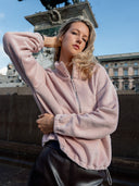 Half-Zip FRIDA – Fleecepulli aus Bio-Baumwolle in Dusty Pink