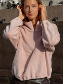 Half-Zip FRIDA – Fleecepulli aus Bio-Baumwolle in Bordeaux