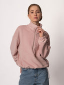 Half-Zip FRIDA – Fleecepulli aus Bio-Baumwolle in Dusty Pink