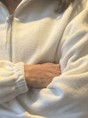 Frida half-zip fleece made from organic cotton écru