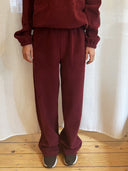 Hose Marit aus weichem Baumwoll-Fleece in Bordeaux