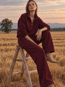 Frida half-zip fleece made from organic cotton écru