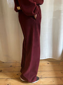 Hose Marit aus weichem Baumwoll-Fleece in Bordeaux