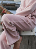 Lässige Hose Marit aus weichem Baumwoll-Fleece in Dusty-Pink