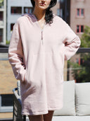 Loungewear-Kleid Pearl aus weichem Baumwoll-Fleece in Dusty-Pink