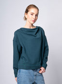 Sweatshirt JOY aus Bio-Baumwoll-Sweat in petrol