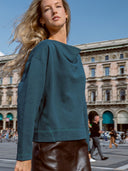 Sweatshirt JOY aus Bio-Baumwoll-Sweat in petrol