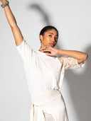T-Shirt LACEY II mit Lyocell und floraler Spitze écru